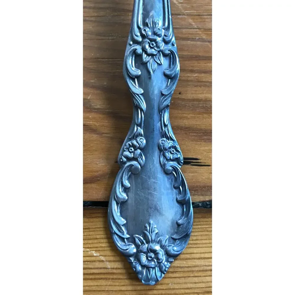 Set Pair Vtg Antique Original Rogers Extra Plate Silverplate Serving Spoon Fork